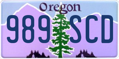 OR license plate 989SCD
