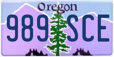 OR license plate 989SCE
