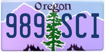 OR license plate 989SCI