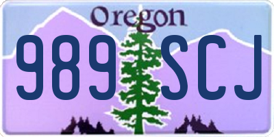 OR license plate 989SCJ