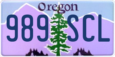 OR license plate 989SCL