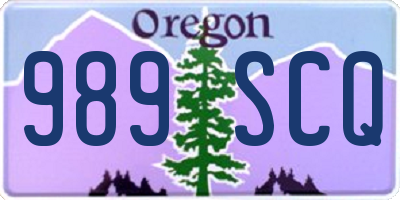 OR license plate 989SCQ
