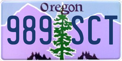 OR license plate 989SCT