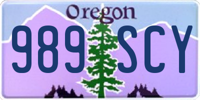 OR license plate 989SCY
