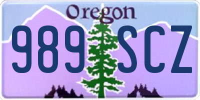 OR license plate 989SCZ