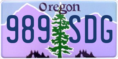 OR license plate 989SDG