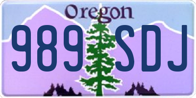 OR license plate 989SDJ