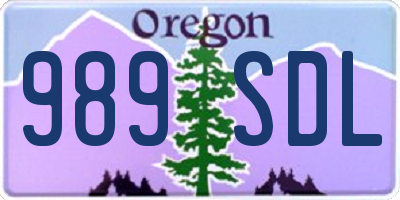 OR license plate 989SDL
