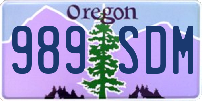 OR license plate 989SDM