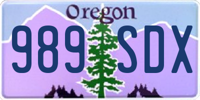 OR license plate 989SDX