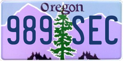 OR license plate 989SEC