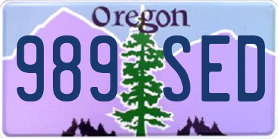 OR license plate 989SED