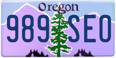 OR license plate 989SEO
