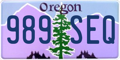 OR license plate 989SEQ