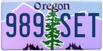 OR license plate 989SET