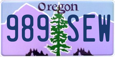 OR license plate 989SEW