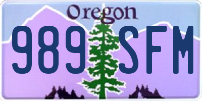 OR license plate 989SFM