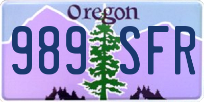 OR license plate 989SFR