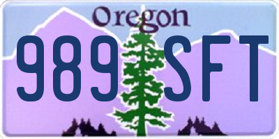 OR license plate 989SFT