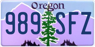 OR license plate 989SFZ