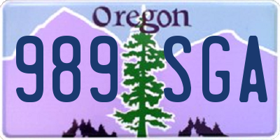 OR license plate 989SGA