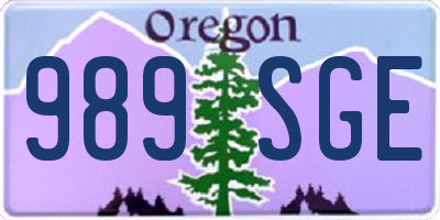OR license plate 989SGE