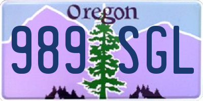 OR license plate 989SGL