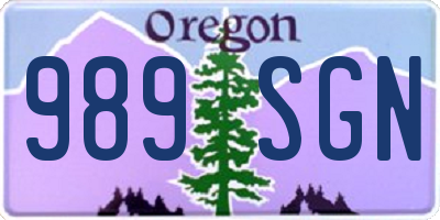 OR license plate 989SGN