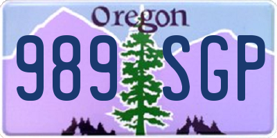 OR license plate 989SGP
