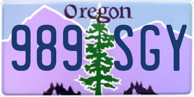 OR license plate 989SGY