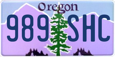 OR license plate 989SHC