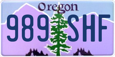OR license plate 989SHF