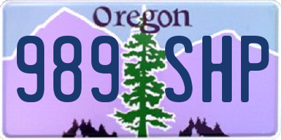 OR license plate 989SHP
