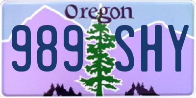 OR license plate 989SHY
