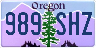OR license plate 989SHZ