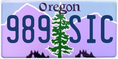 OR license plate 989SIC