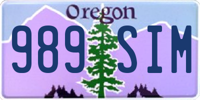 OR license plate 989SIM