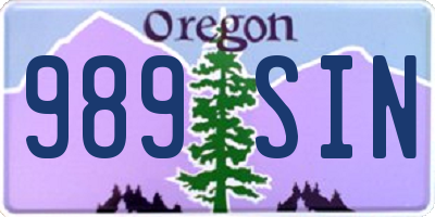 OR license plate 989SIN