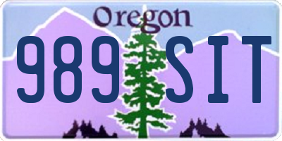 OR license plate 989SIT
