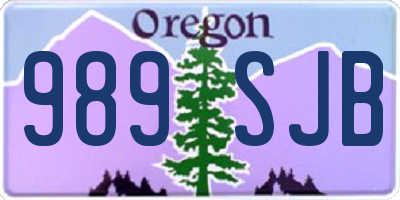 OR license plate 989SJB