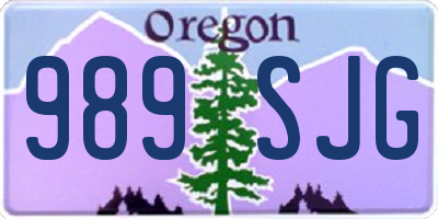 OR license plate 989SJG