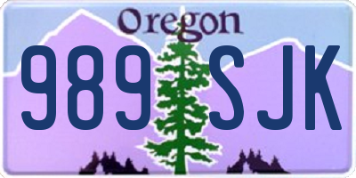 OR license plate 989SJK