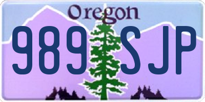 OR license plate 989SJP