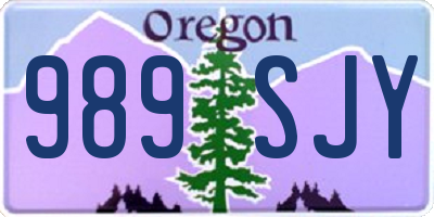 OR license plate 989SJY
