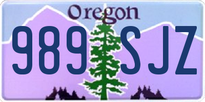 OR license plate 989SJZ