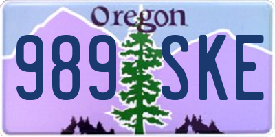 OR license plate 989SKE