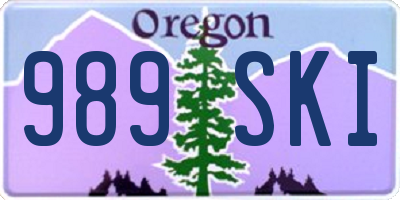 OR license plate 989SKI