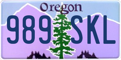 OR license plate 989SKL