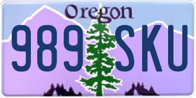 OR license plate 989SKU