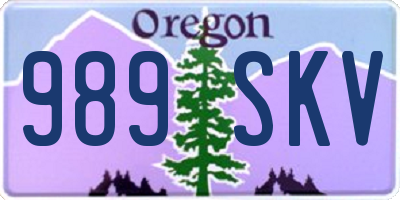 OR license plate 989SKV